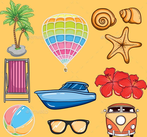GraphicRiver Tropical Summer Vector 10434496 GraphicRiver Tropical Summer Vector 10434496