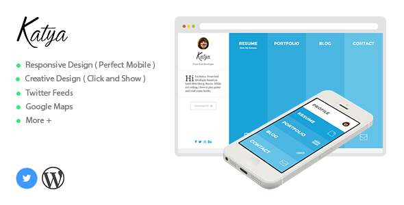 Katya - Responsive Creative CV WordPress Theme