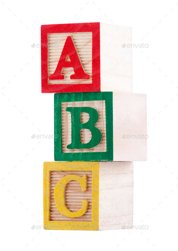 Wooden alphabet blocks with clipping path (Misc) Photo Download