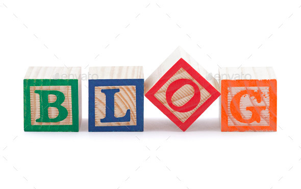 Alphabet blocks spelling the word BLOG with clipping path (Misc) Photo Download