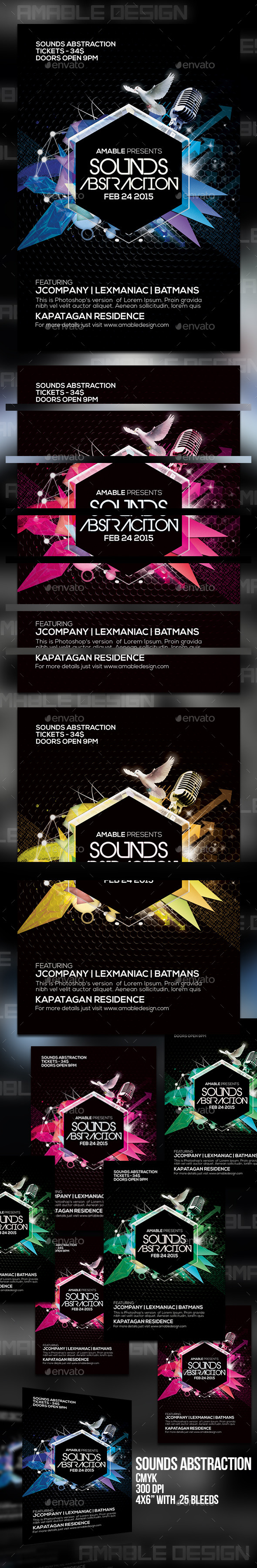 GraphicRiver Sounds Abstraction Flyer 10436402 GraphicRiver Sounds Abstraction Flyer 10436402