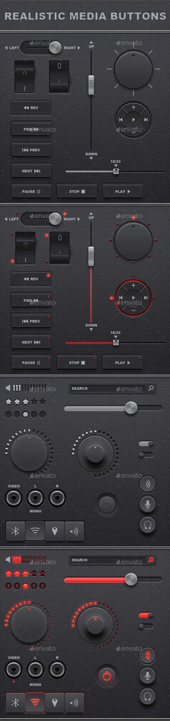 GraphicRiver Realistic Media Buttons 10436826 GraphicRiver Realistic Media Buttons 10436826