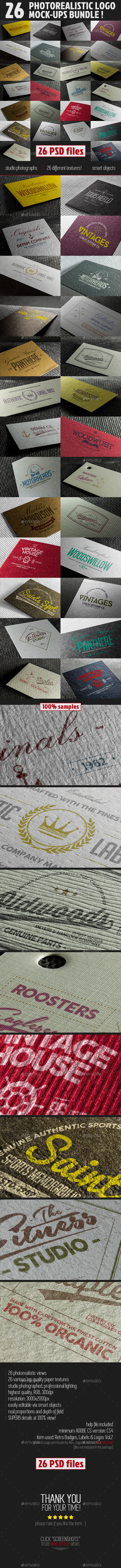 GraphicRiver 26 Paper Logo Mock-ups 10437151 GraphicRiver 26 Paper Logo Mock-ups 10437151