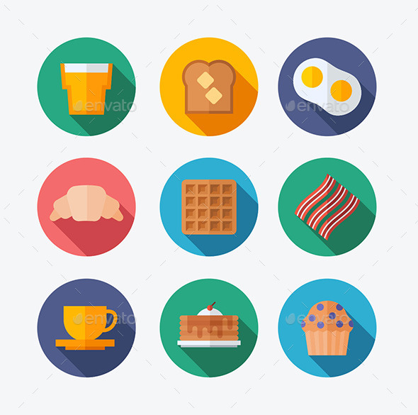 Breakfast Flat Icons (Food)