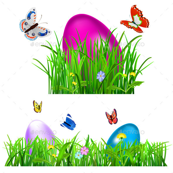 GraphicRiver Green Grass with Easter Eggs 10439037 GraphicRiver Green Grass with Easter Eggs 10439037