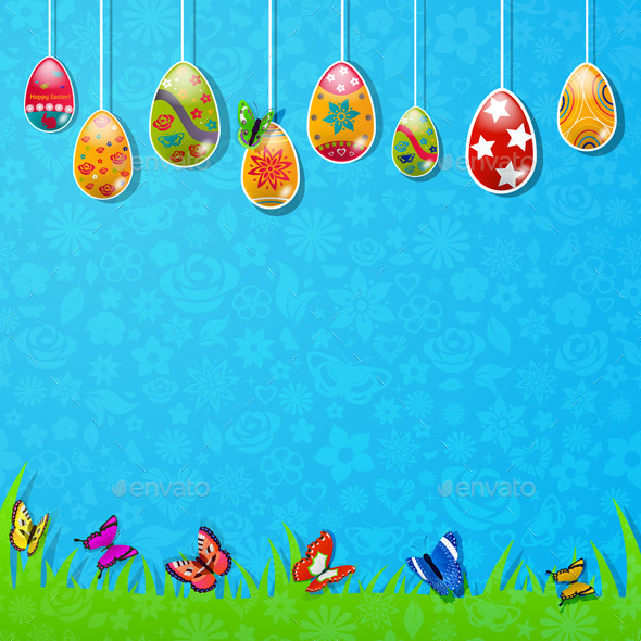 Easter Background Made Of Paper