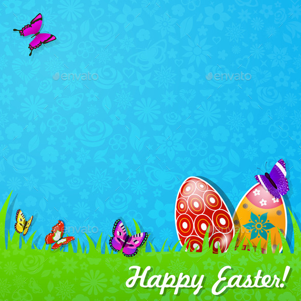 Easter Background Made Of Paper