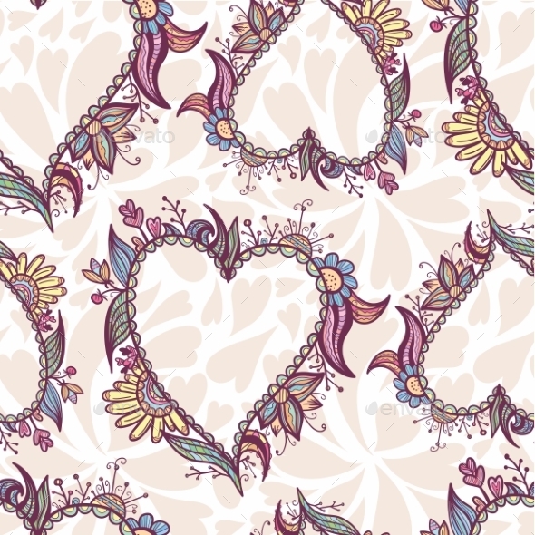 GraphicRiver Blossoming Heart Pattern 10439377 GraphicRiver Blossoming Heart Pattern 10439377