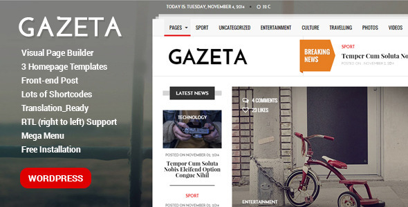 Gazeta 2 - Responsive News HTML Template - 80