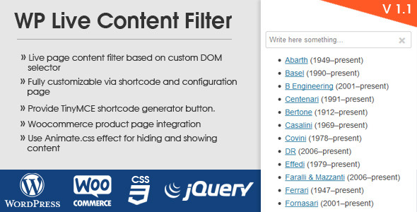 CodeCanyon WP Live Content Filter 10379859