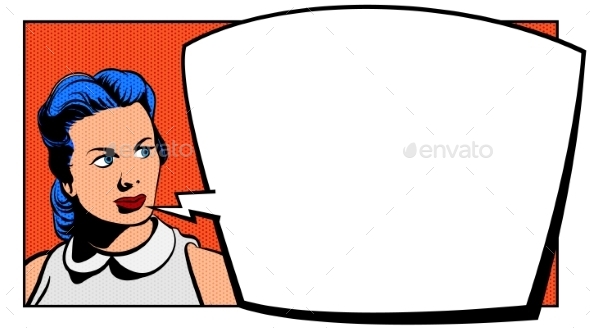 GraphicRiver Pop Art Woman and Comic Bubble 10442156 GraphicRiver Pop Art Woman and Comic Bubble 10442156