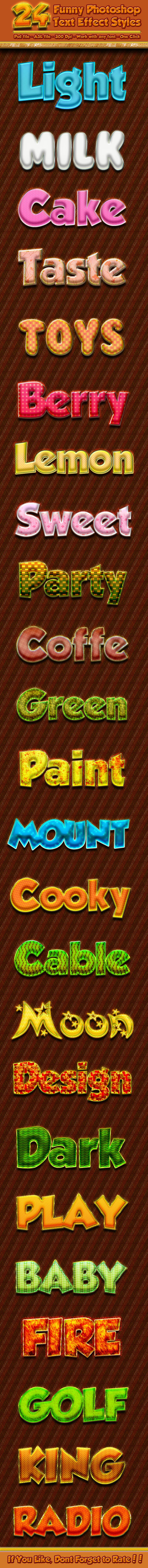 GraphicRiver 24 Funny Photoshop Text Effect Styles 10442185 GraphicRiver 24 Funny Photoshop Text Effect Styles 10442185