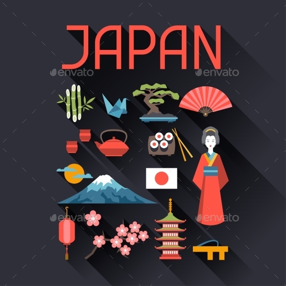 GraphicRiver Japan Icons and Symbols Set 10442981 GraphicRiver Japan Icons and Symbols Set 10442981