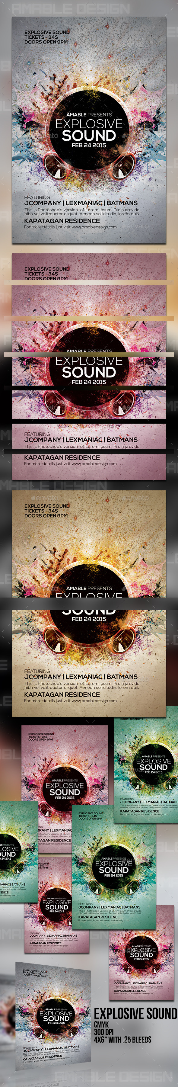 GraphicRiver Explosive Sound Flyer 10443008 GraphicRiver Explosive Sound Flyer 10443008