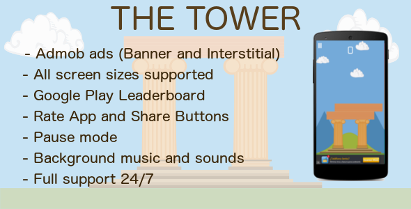 CodeCanyon The Tower with Admob & Leaderboard & Share 10443326 CodeCanyon The Tower with Admob & Leaderboard & Share 10443326