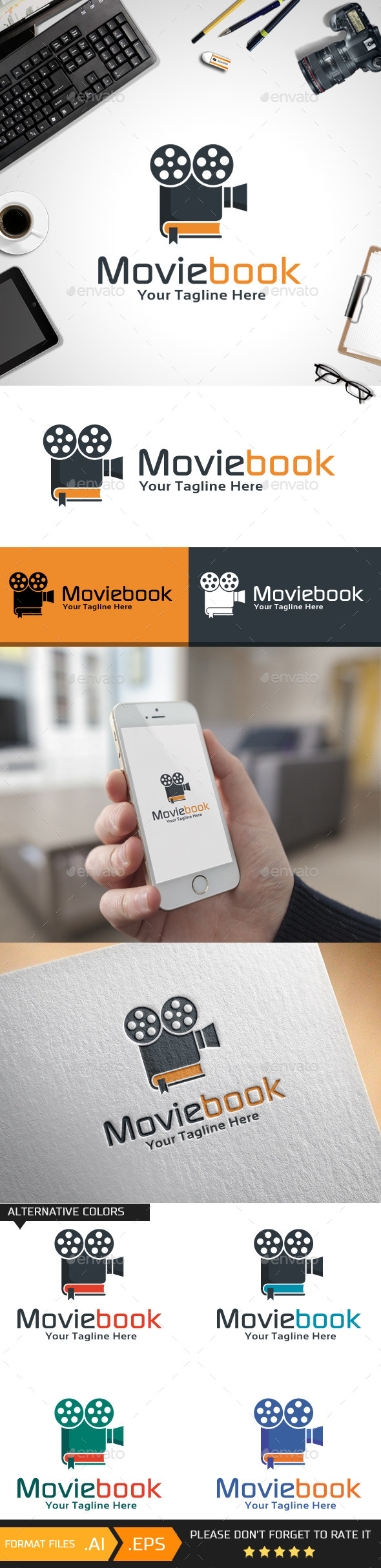 Movie Book Logo Template