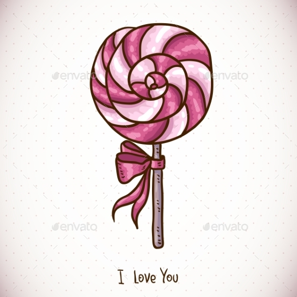GraphicRiver Greeting Card with Candy Lollipop 10445106 GraphicRiver Greeting Card with Candy Lollipop 10445106
