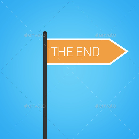 The end nearby, flat orange road sign (Misc) Photo Download