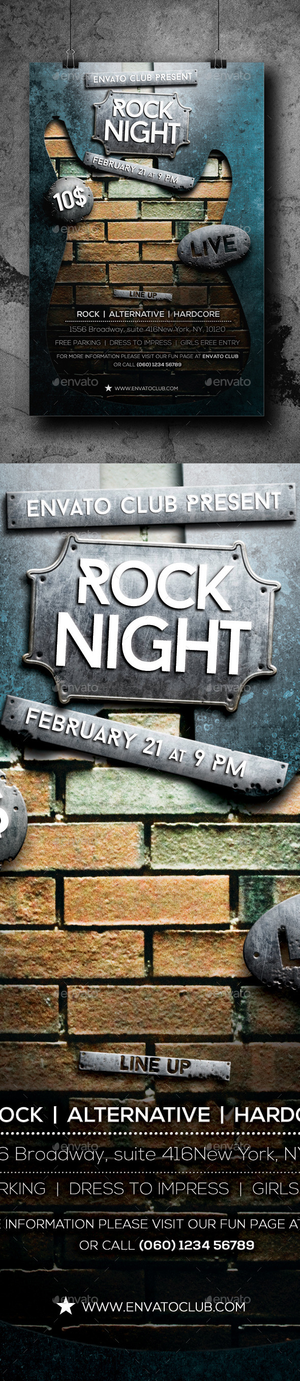 Rock Night Flyer (Clubs & Parties)