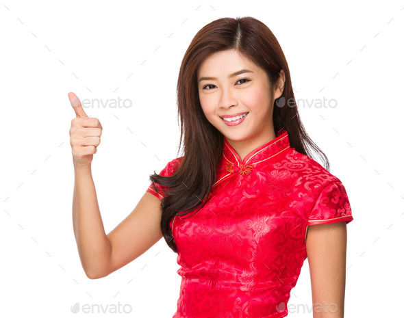 Chinese woman with thumb up (Misc) Photo Download