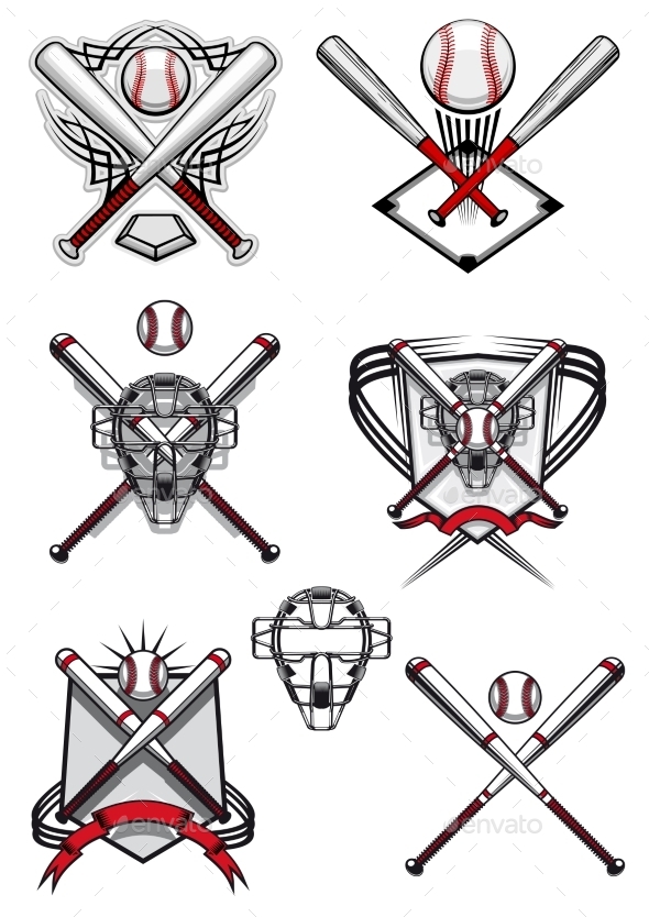 GraphicRiver Baseball Symbols with Heraldry Elements 10448730 GraphicRiver Baseball Symbols with Heraldry Elements 10448730