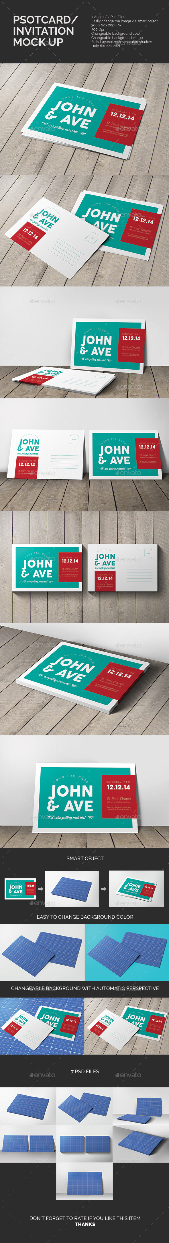 GraphicRiver Postcard & Invitation Mock-up 10448763 GraphicRiver Postcard & Invitation Mock-up 10448763