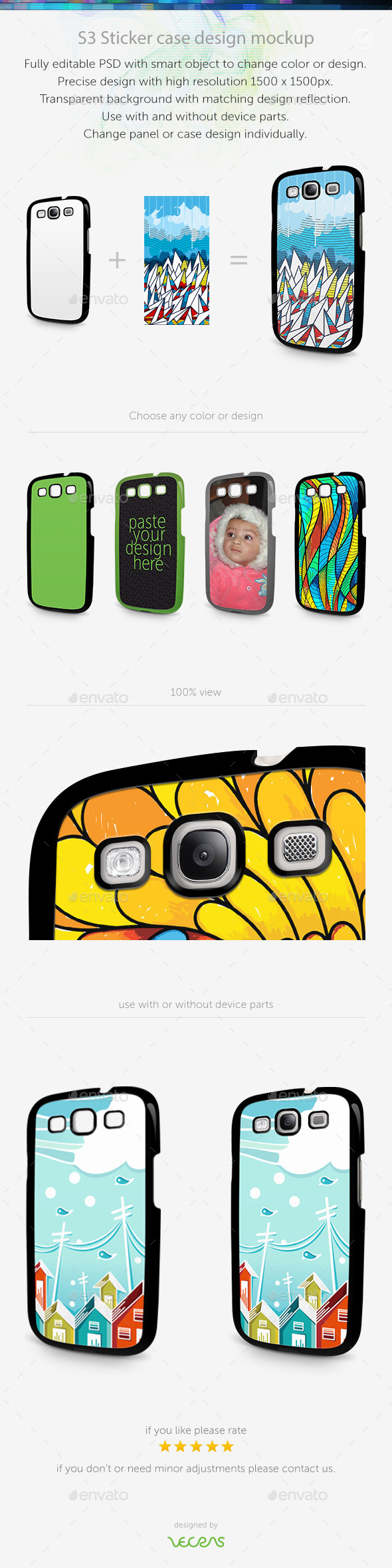 GraphicRiver S3 Sticker Case Design Mockup 10449158 GraphicRiver S3 Sticker Case Design Mockup 10449158