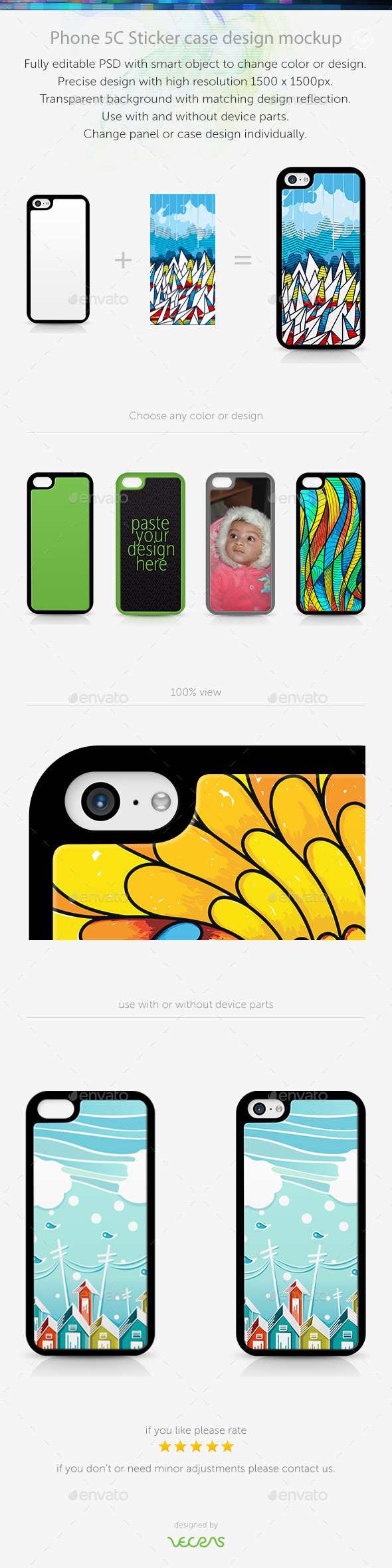 GraphicRiver Phone 5C Sticker Case Design Mockup 10449536 GraphicRiver Phone 5C Sticker Case Design Mockup 10449536