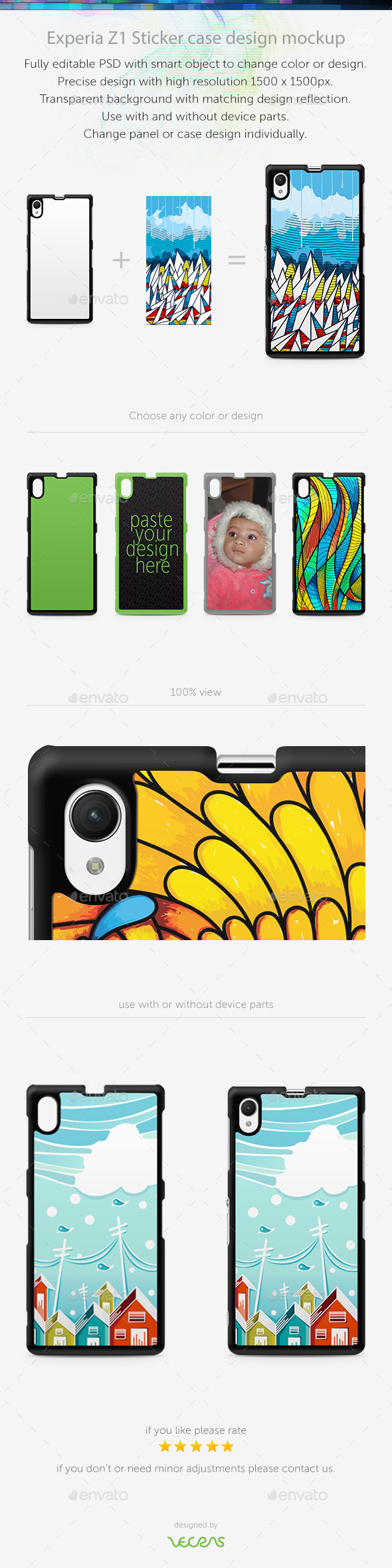 GraphicRiver Experia Z1 Sticker Case Design Mockup 10449559 GraphicRiver Experia Z1 Sticker Case Design Mockup 10449559