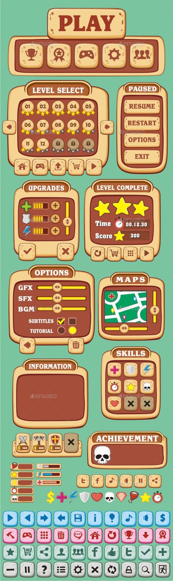 GraphicRiver cartoon game gui pack 03 10449752 GraphicRiver cartoon game gui pack 03 10449752