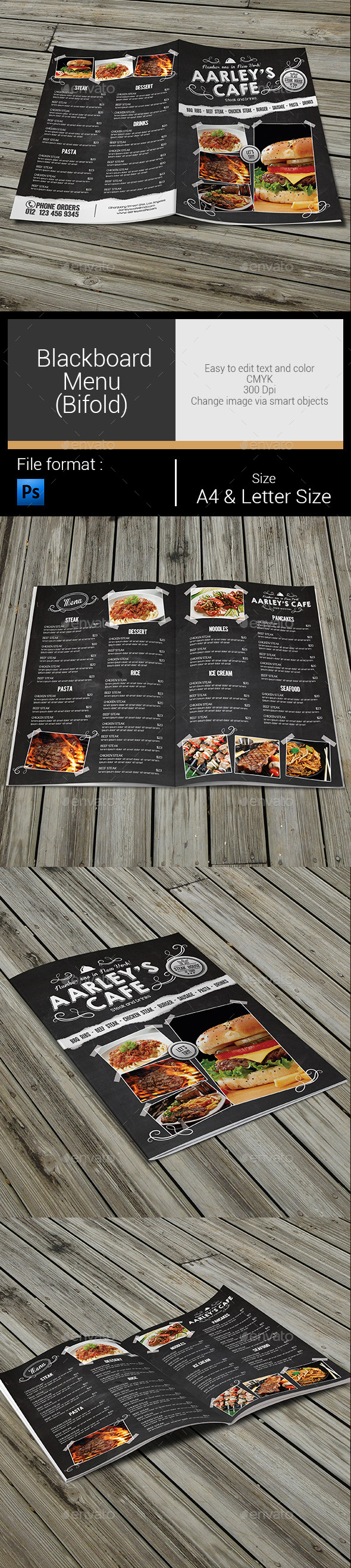 GraphicRiver Blackboard Menu Bifold 10450130 GraphicRiver Blackboard Menu Bifold 10450130