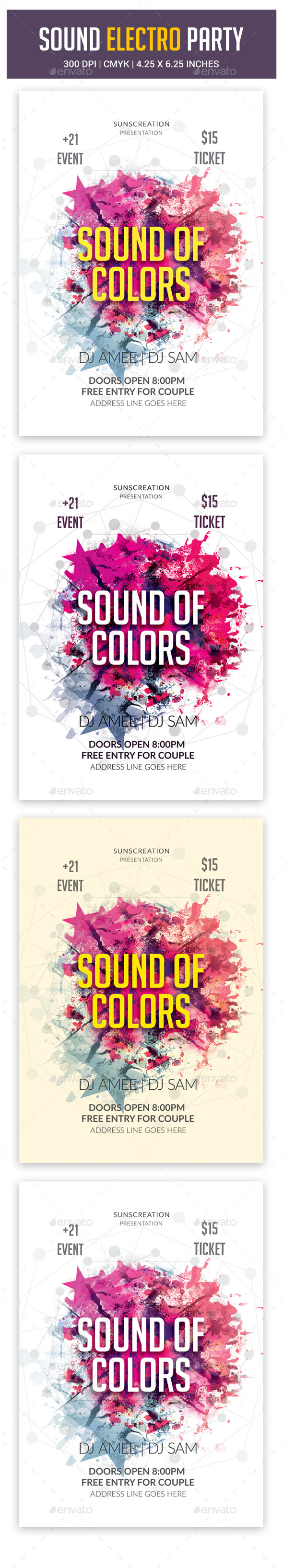 GraphicRiver Color Sounds Party Flyer 10450388 GraphicRiver Color Sounds Party Flyer 10450388
