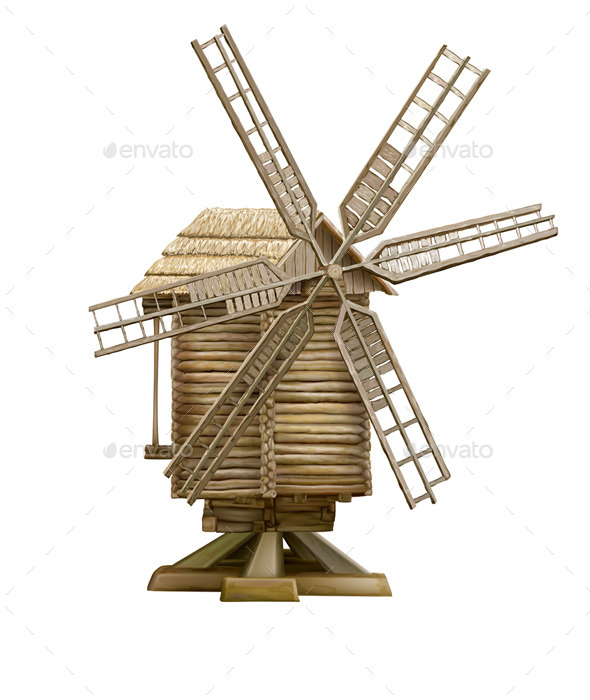 GraphicRiver Wooden Windmill 10451385 GraphicRiver Wooden Windmill 10451385