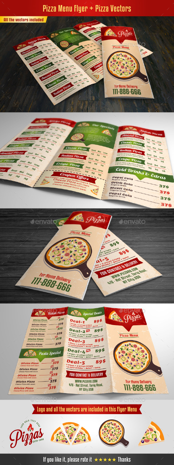 GraphicRiver Pizza Menu Flyer 10405248 GraphicRiver Pizza Menu Flyer 10405248