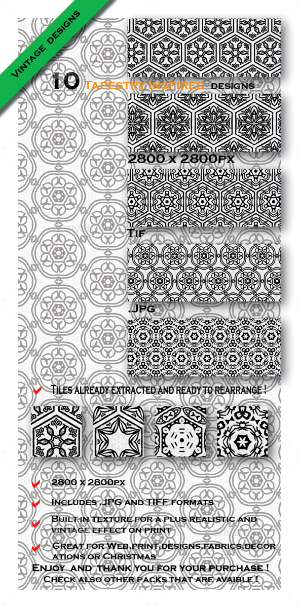 GraphicRiver 10 Patterns Old Tapestry 10454720 GraphicRiver 10 Patterns Old Tapestry 10454720