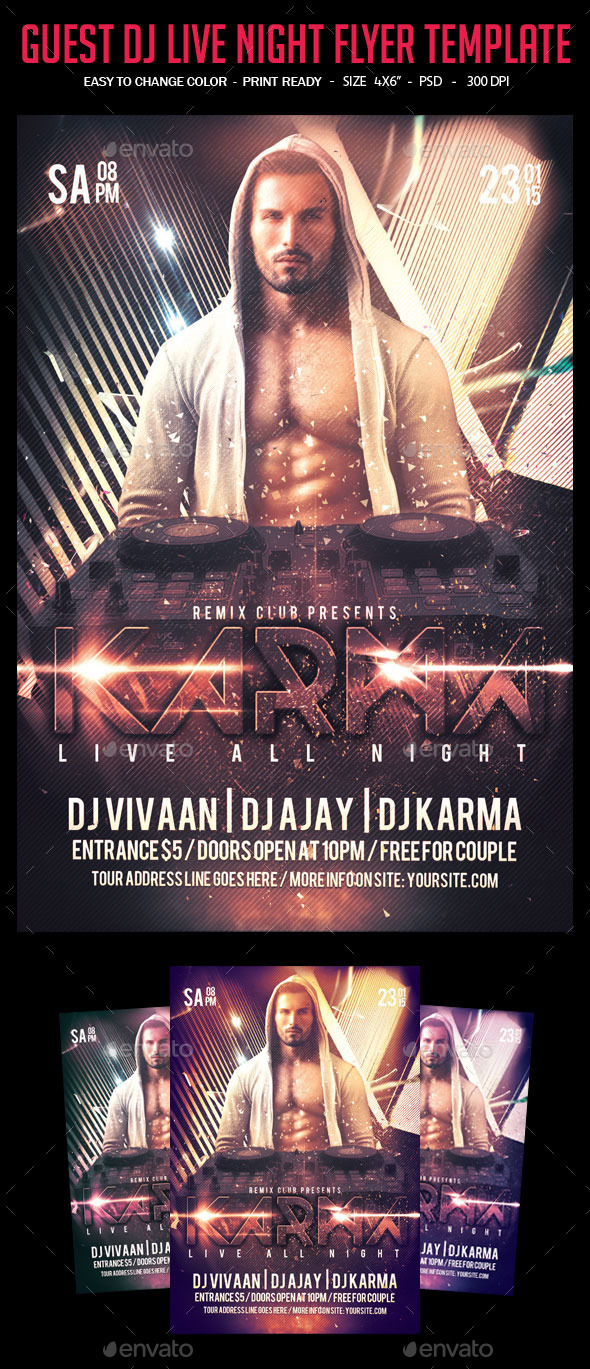 GraphicRiver Guest Dj Live Night Flyer Template 10456397 GraphicRiver Guest Dj Live Night Flyer Template 10456397