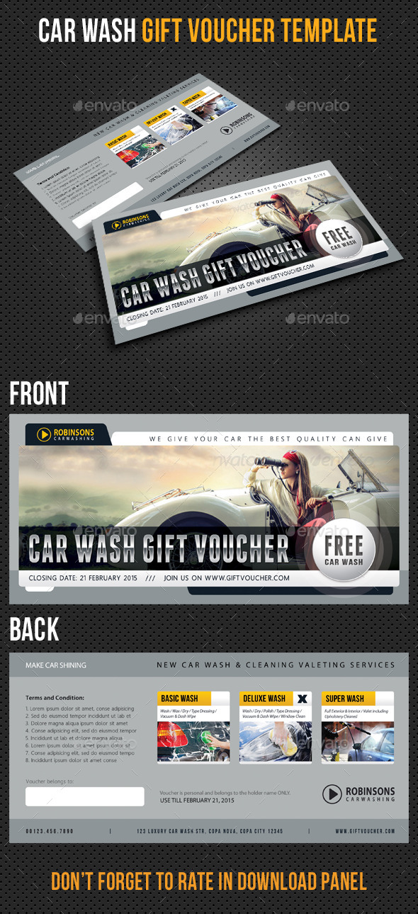 GraphicRiver Car Wash Gift Voucher Template V03 10456430 GraphicRiver Car Wash Gift Voucher Template V03 10456430