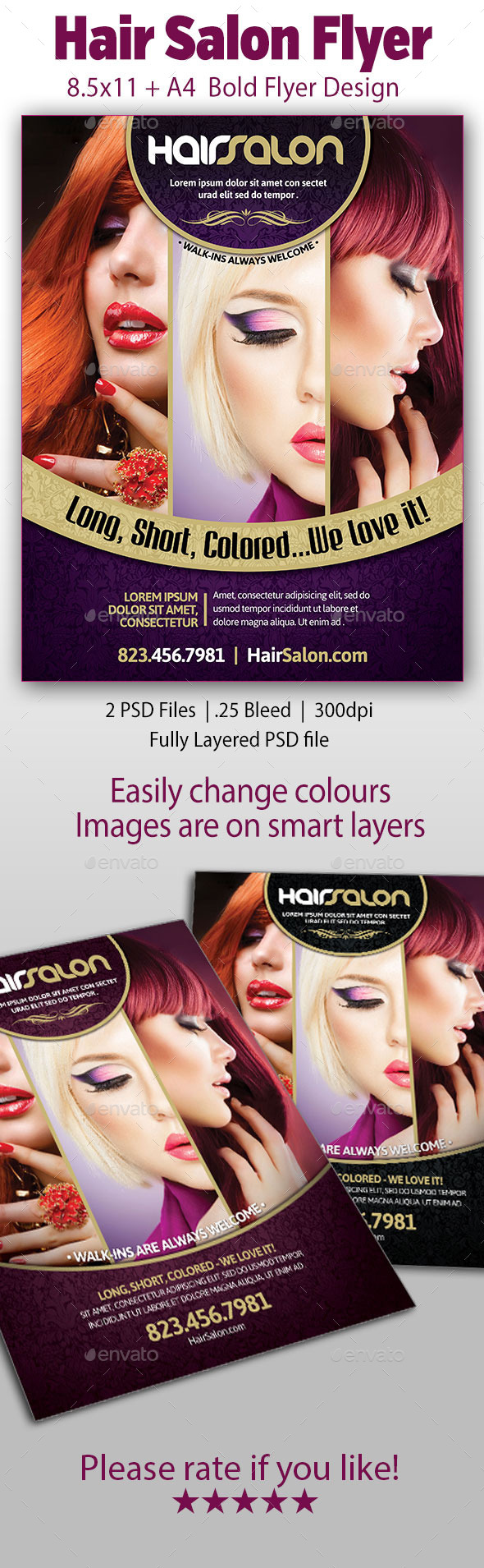 Hair Salon Flyer Free File Designer