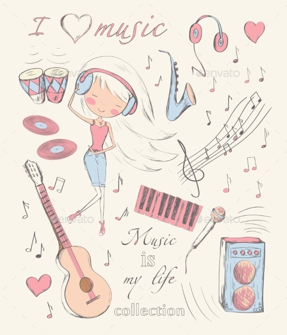 GraphicRiver Music and Accessories 10457394 GraphicRiver Music and Accessories 10457394