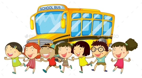 GraphicRiver Students and School Bus 10460274 GraphicRiver Students and School Bus 10460274
