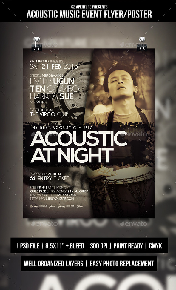 GraphicRiver Acoustic Music Event Flyer Poster 10462225 GraphicRiver Acoustic Music Event Flyer Poster 10462225