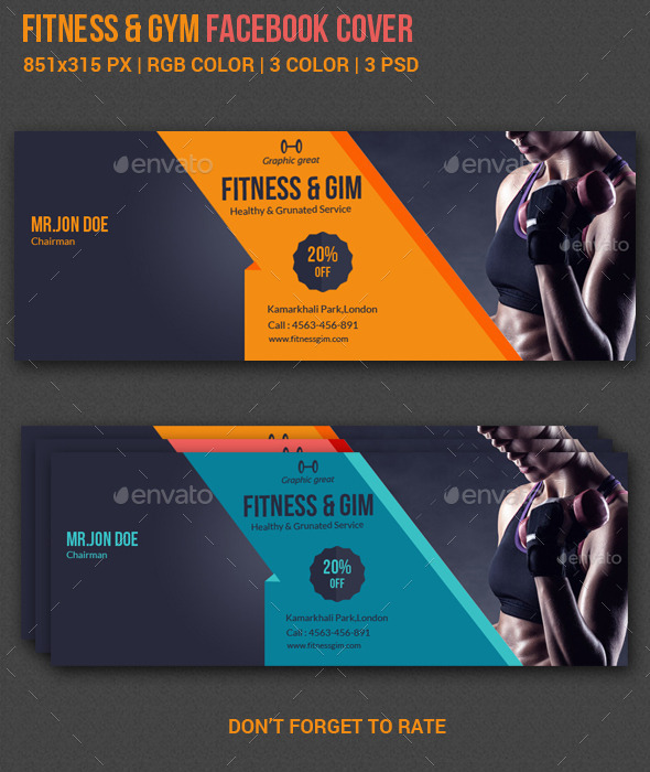 GraphicRiver Fitness Facebook Cover 10462227 GraphicRiver Fitness Facebook Cover 10462227