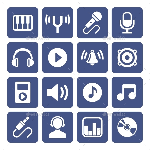 GraphicRiver Music Icons Set 10462296 GraphicRiver Music Icons Set 10462296
