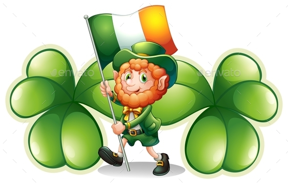 Man with a Flag and Clovers