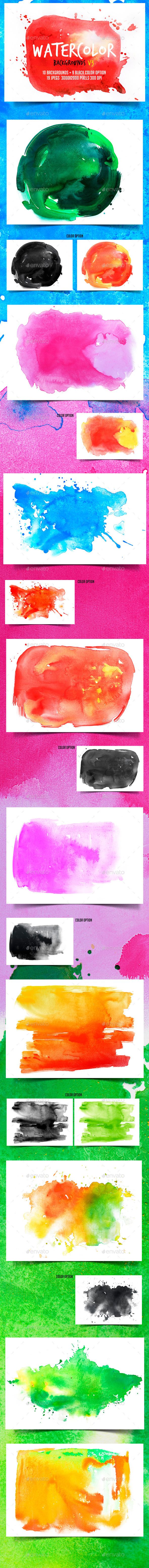 GraphicRiver Watercolor Backgrounds 3 10462864 GraphicRiver Watercolor Backgrounds 3 10462864