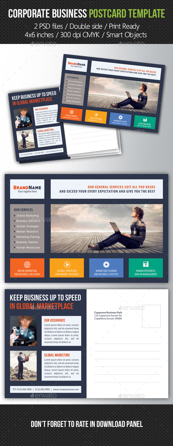 Corporate Business Postcard Template V06 (Cards & Invites)