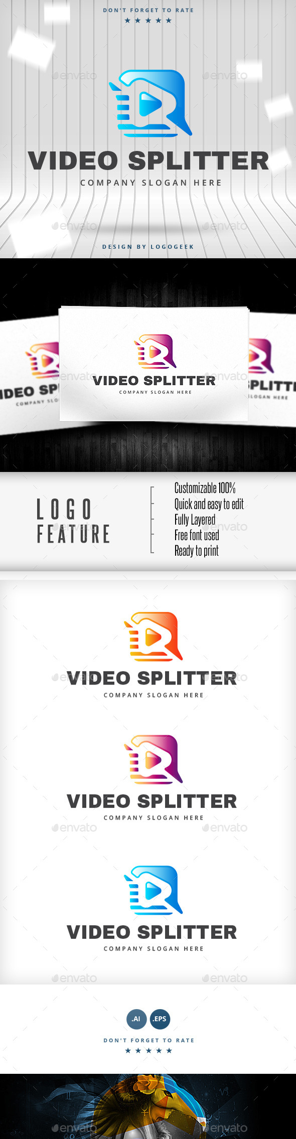 GraphicRiver Video Splitter Logo 10468297 GraphicRiver Video Splitter Logo 10468297