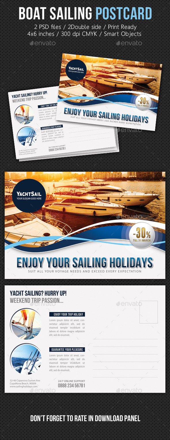 GraphicRiver Boat Sailing Postcard Template V01 10468709 GraphicRiver Boat Sailing Postcard Template V01 10468709