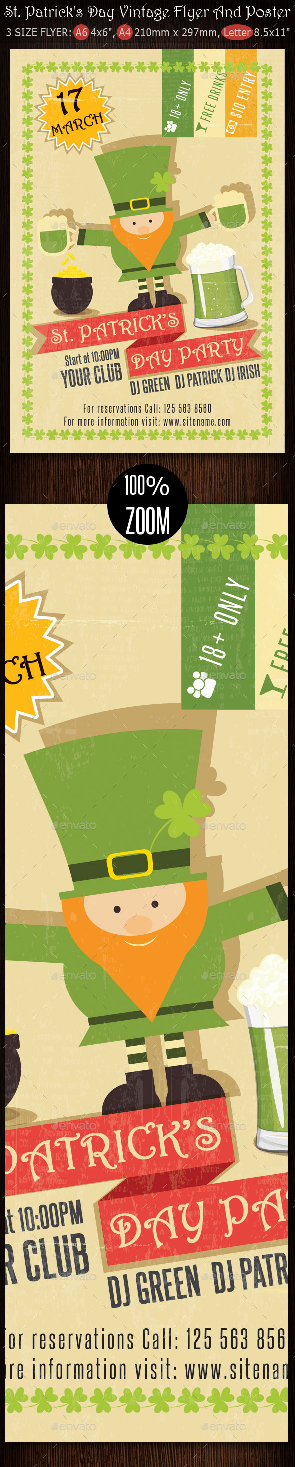 GraphicRiver St Patrick s Day Vintage Flyer And Poster 10468714 GraphicRiver St Patrick s Day Vintage Flyer And Poster 10468714