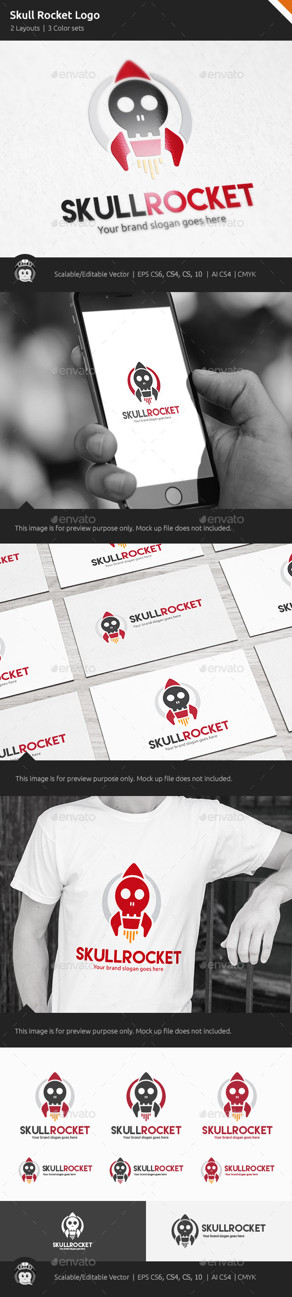 GraphicRiver Skull Rocket Logo 10468918 GraphicRiver Skull Rocket Logo 10468918